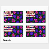 Sticker Rectangulaire Joli Motif de fleurs roses (Feuille)