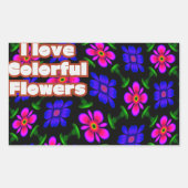 Sticker Rectangulaire Joli Motif de fleurs roses (Devant)