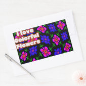 Sticker Rectangulaire Joli Motif de fleurs roses (Enveloppe)