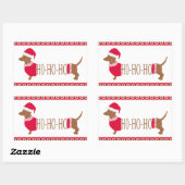Sticker Rectangulaire Joli Noël Dachshund Doxie Dog Ho Ho Ho (Feuille)