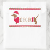 Sticker Rectangulaire Joli Noël Dachshund Doxie Dog Ho Ho Ho (Sac)