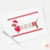 Sticker Rectangulaire Joli Noël Dachshund Doxie Dog Ho Ho Ho (Enveloppe)