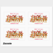 Sticker Rectangulaire Joli Renne De Noël Qui Chante (Feuille)