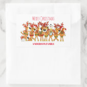 Sticker Rectangulaire Joli Renne De Noël Qui Chante (Sac)