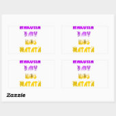 Sticker Rectangulaire Joli violet et jaune Hakuna Matata bébé enfants G (Feuille)
