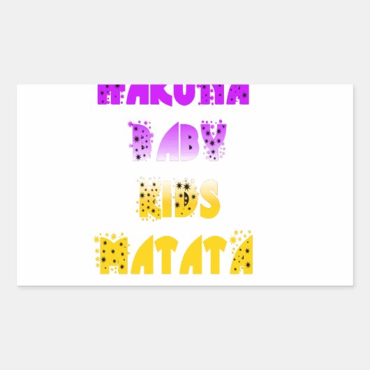 Sticker Rectangulaire Joli violet et jaune Hakuna Matata bébé enfants G (Devant)