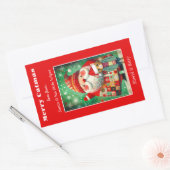 Sticker Rectangulaire Jolie couleur gras Joyeux Noël (Enveloppe)
