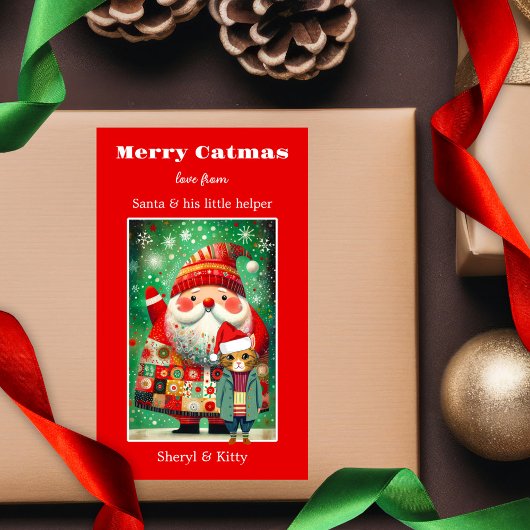 Sticker Rectangulaire Jolie couleur gras Joyeux Noël