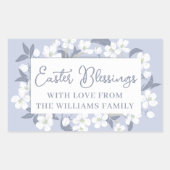 Sticker Rectangulaire Jolie fête des bénédictions de Pâques violet blanc (Devant)