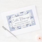 Sticker Rectangulaire Jolie fête des bénédictions de Pâques violet blanc (Enveloppe)