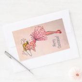 Sticker Rectangulaire Jolie fille de Noël Vintage (Enveloppe)