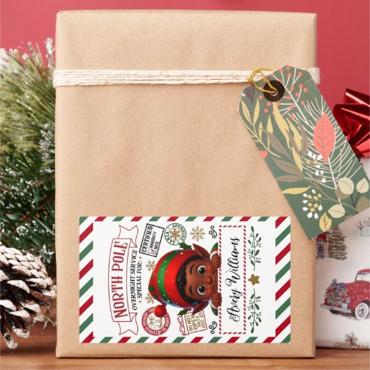 Sticker Rectangulaire Jolie livraison spéciale Noël de Sant (vacances)