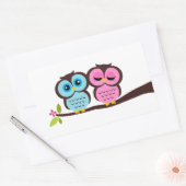 Sticker Rectangulaire Jolies Chouettes (Enveloppe)