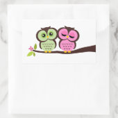Sticker Rectangulaire Jolies Chouettes (Sac)