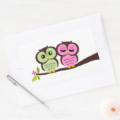 Sticker Rectangulaire Jolies Chouettes (Enveloppe)