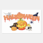 Sticker Rectangulaire Jolies décorations d'Halloween (Devant)