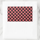Sticker Rectangulaire Jolis petits cœurs rouges sur fond noir (Sac)
