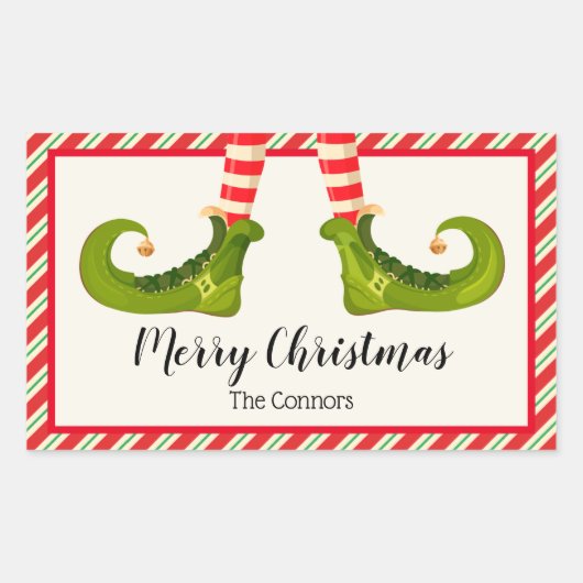 Sticker Rectangulaire Jolly Elfes de Noël (Devant)