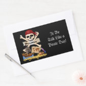 Sticker Rectangulaire Jolly roger, Bateau pirate & Poitrine de pirate (Enveloppe)