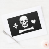 Sticker Rectangulaire Jolly roger du drapeau de Stede Bonnet Pirate (Enveloppe)