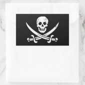 Sticker Rectangulaire Jolly roger du drapeau pirate John Rackham (Calico (Sac)
