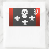 STICKER RECTANGULAIRE JOLLY ROGER SKULL ET TROIS LIEUX FLAG MONOGRAM (Sac)