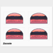 Sticker Rectangulaire Jordan Lake North Carolina Red Sunrise (Feuille)