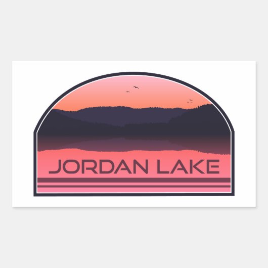 Sticker Rectangulaire Jordan Lake North Carolina Red Sunrise (Devant)