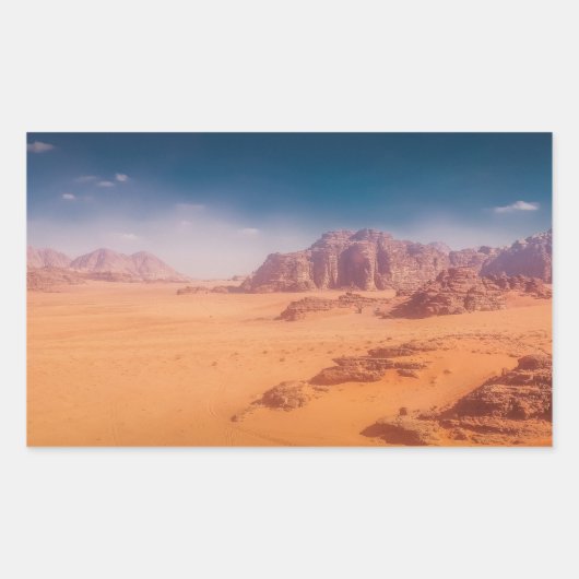 Sticker Rectangulaire Jordanie, désert de Wadi Rum (Devant)