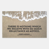 Sticker Rectangulaire Joseph Addison Citation Inspirationnelle "Conseil" (Devant)