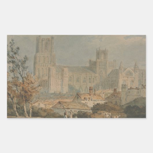 Sticker Rectangulaire Joseph Mallord William Turner - Vue d'Ely (Devant)