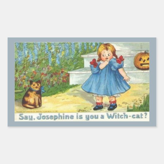 Sticker Rectangulaire Joséphine la sorcière Chat (Devant)