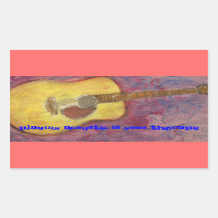 Sticker Rectangulaire jouer acoustique est une bonne thérapie