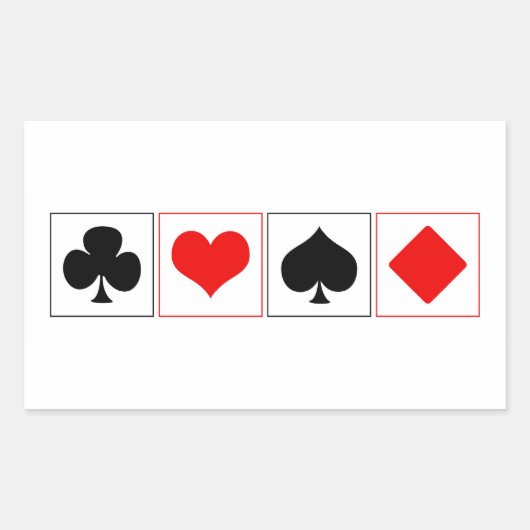 Sticker Rectangulaire Jouer des combinaisons de cartes (Devant)