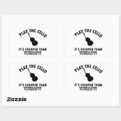 Sticker Rectangulaire Jouer le violoncelle (Feuille)