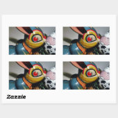 Sticker Rectangulaire Jouet lapin et oeuf de vache (Feuille)