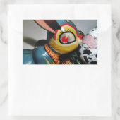 Sticker Rectangulaire Jouet lapin et oeuf de vache (Sac)