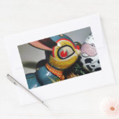 Sticker Rectangulaire Jouet lapin et oeuf de vache (Enveloppe)