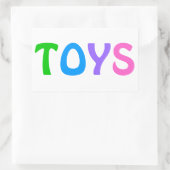 Sticker Rectangulaire JOUETS en lettrage coloré (Sac)