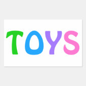 Sticker Rectangulaire JOUETS en lettrage coloré (Devant)