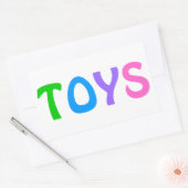 Sticker Rectangulaire JOUETS en lettrage coloré (Enveloppe)