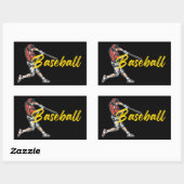 Sticker Rectangulaire Joueur de baseball (Feuille)