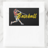 Sticker Rectangulaire Joueur de baseball (Sac)