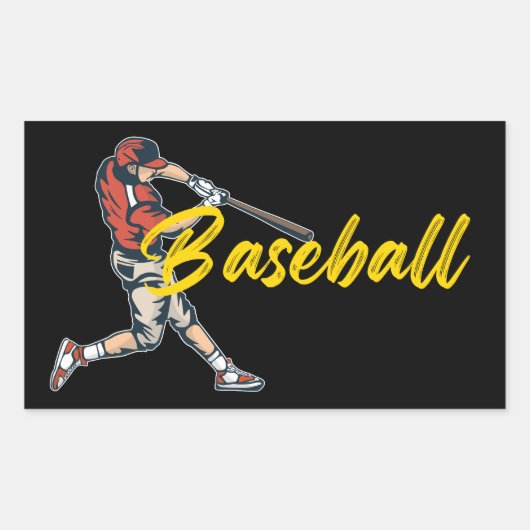 Sticker Rectangulaire Joueur de baseball (Devant)