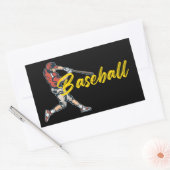 Sticker Rectangulaire Joueur de baseball (Enveloppe)