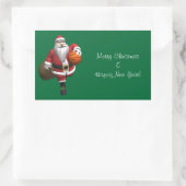 Sticker Rectangulaire Joueur de basketball du Père Noël (Sac)