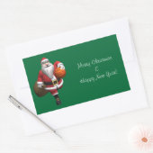 Sticker Rectangulaire Joueur de basketball du Père Noël (Enveloppe)
