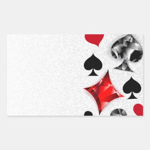 Sticker Rectangulaire Joueur de poker Joueur de cartes de jouer costumes