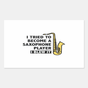 Sticker Rectangulaire Joueur de saxophone