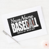 Sticker Rectangulaire Joueur d'équipe de baseball rétro AJOUTER NOM Pins (Enveloppe)